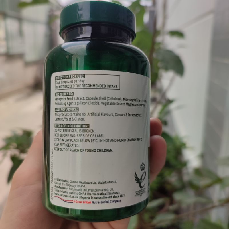 Date 2024-mẫu mới- Viên lợi sữa Cỏ Cari Fenugreek 500mg Anh 90 viên