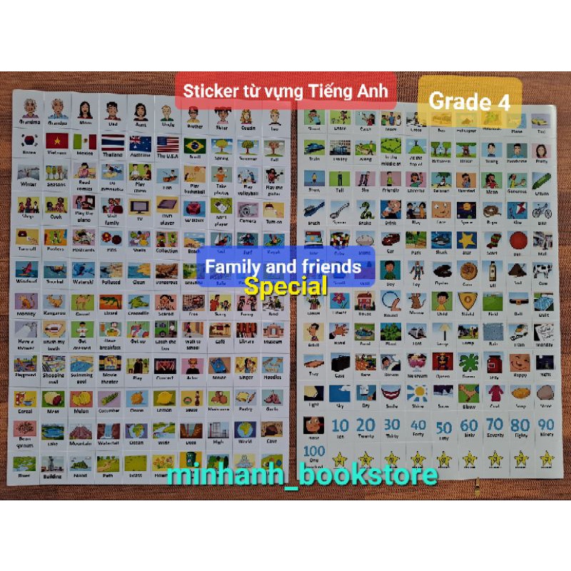 Sticker từ vựng Tiếng Anh Family and Friends Special Grade 4