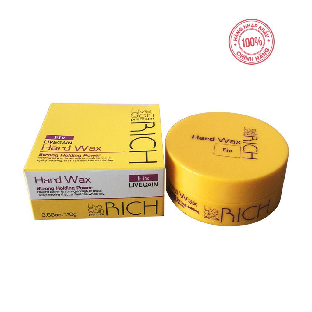 Sáp tạo kiểu tóc cứng Live gain premium rich hard wax fix 110g