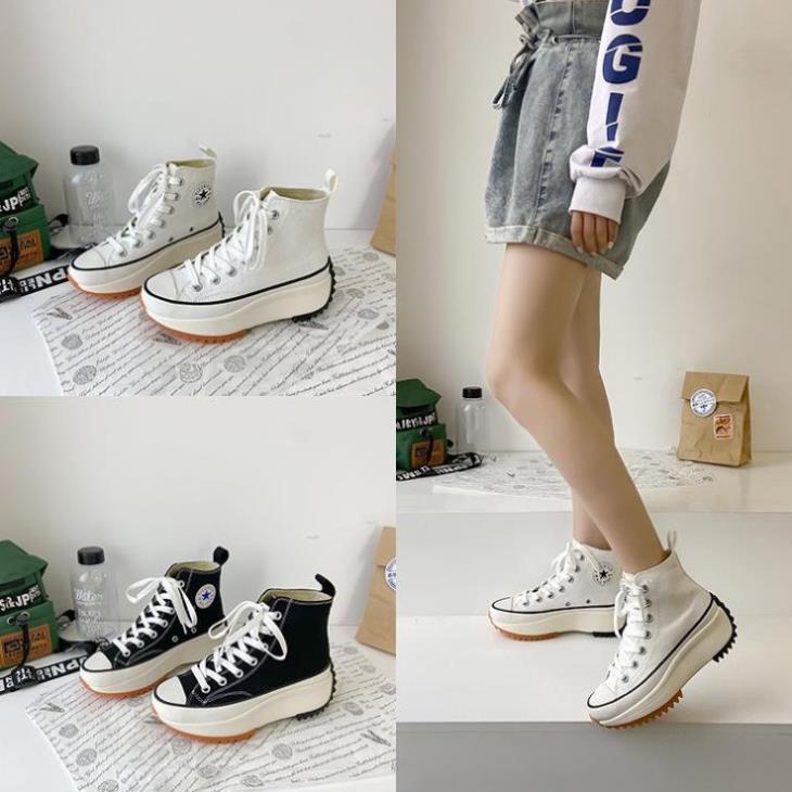 👟👟Giày Sneaker Converse Run Star Hike Cổ Cao Hàn Quốc 2021 Màu Trắng Đen Nam Nữ Full Box Size Siêu Hot