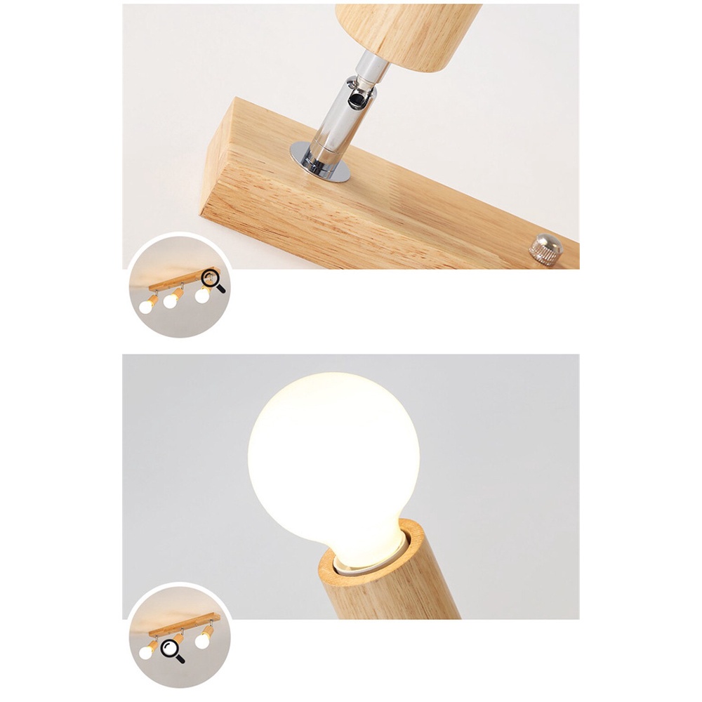 Retail and Wholesale Nordic Wood Ceiling Light Solid Wooden Track Lighting Pendant Lamp Modern Metal LED Bedroom Living Dining Room Decor TV Background Chandelier Spotlight