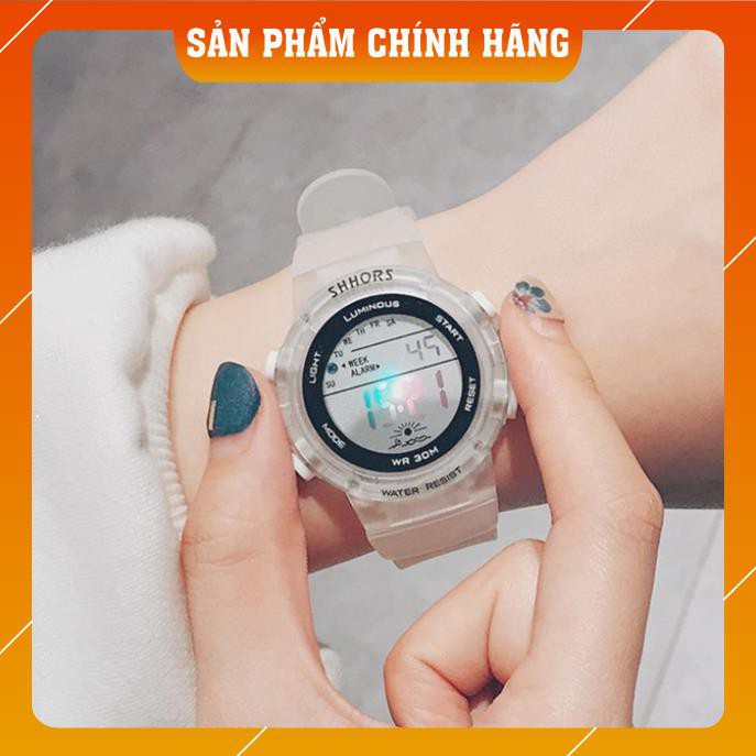 Đồng hồ nữ thể thao Shhors hàng chính hãng dây cao su trong