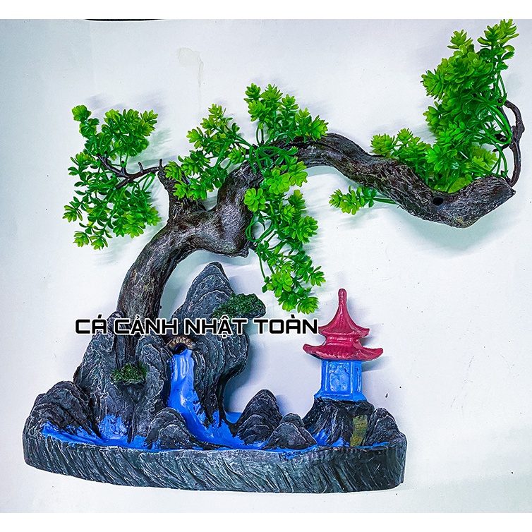 TIỂU CẢNH TRANG TRÍ BỂ CÁ, NON BỘ 32X13X33CM