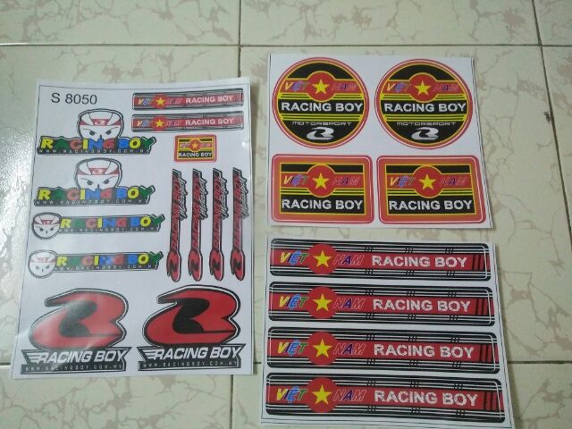 Bộ tem Raccing boy việt nam lớn New
