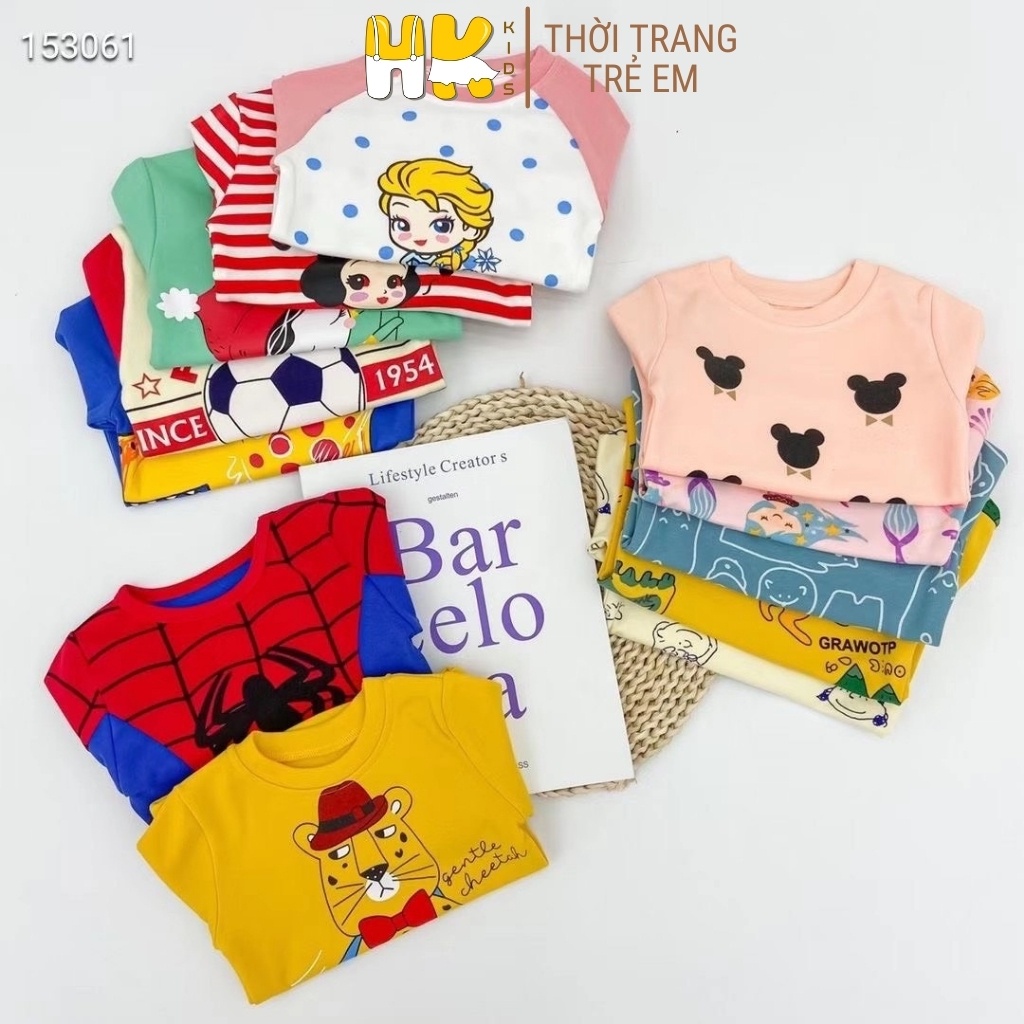 Bộ dài tay cho bé trai HK KIDS, chất COTTON dày dặn co giãn, giữ ấm giữ nhiệt tốt cho bé từ 2 đến 10 tuổi