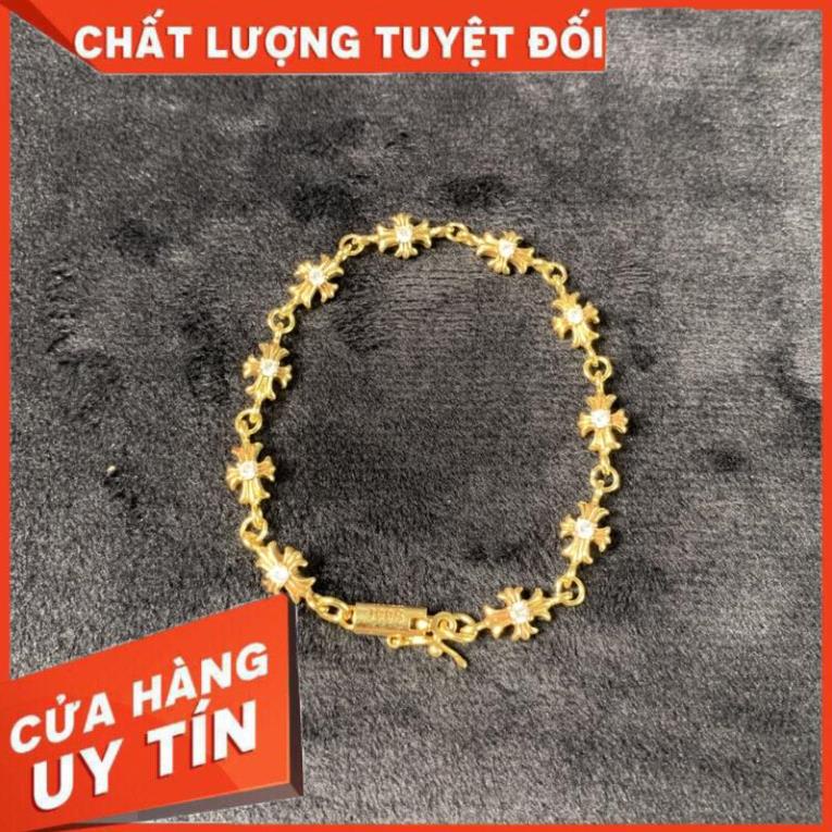 Lăc tay unisex Chrome Heart Tiny E cross bạc mạ vàng 22K đinh đa fullbox - Shop Lộc Độc Và Lạ 92
