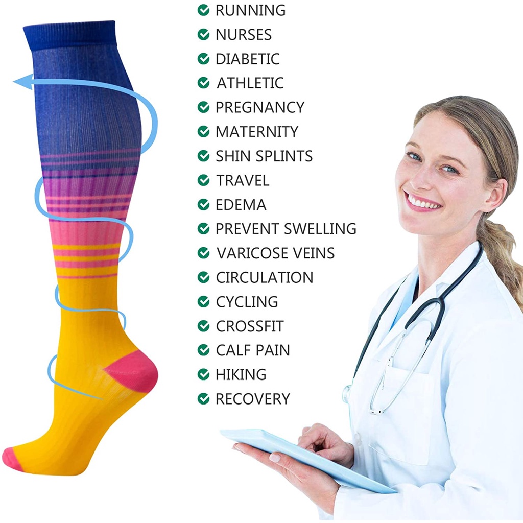 Vớ Nén Thể Thao Cổ Cao Cho Nam Nữ