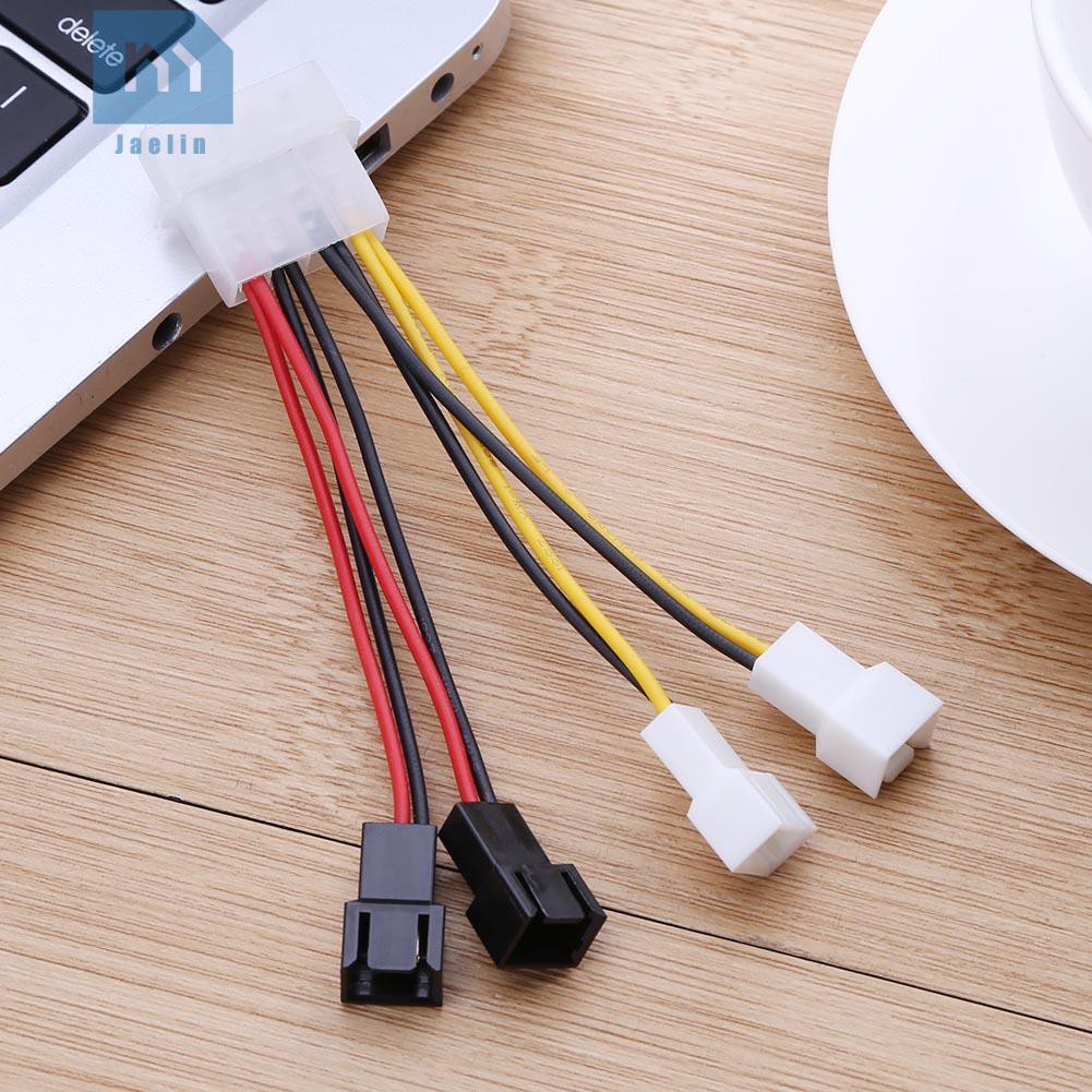 Đầu nối cáp nguồn quạt 4 chấu Molex sang 3 chấu 12v * 2 / 5v * 2