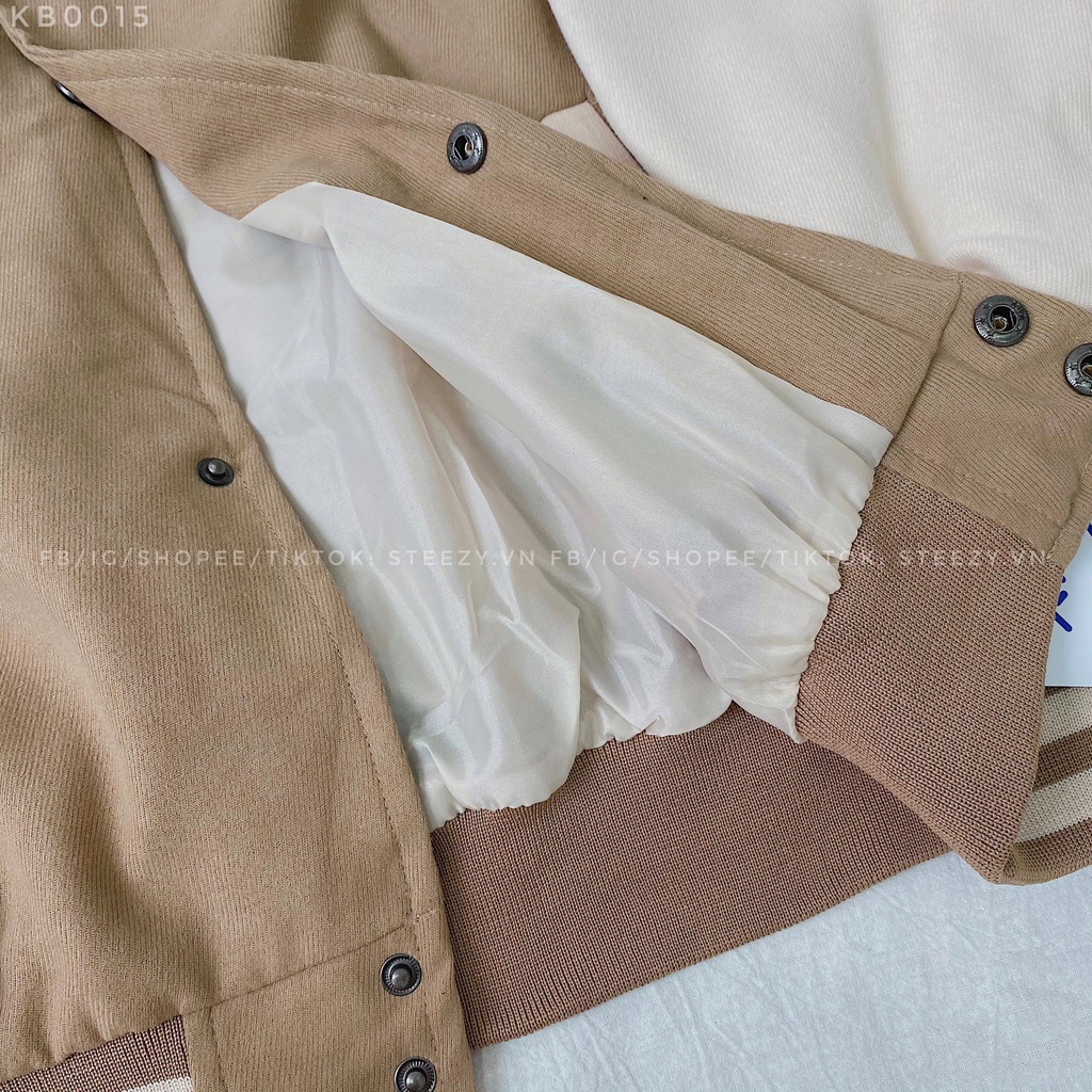 [KB0015] Áo khoác bomber da lộn mặt nhung lót gió in chữ E 426 form rộng (Có sẵn/Ảnh thật)