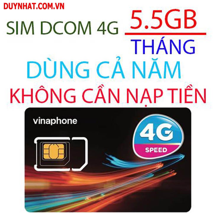 (BAO ĐỦ 1 NĂM) SIM 4G VINA KM 5.5G/THÁNG NHẬN SIM KHÁCH MỚI KÍCH GÓI K CẦN NẠP TIỀN