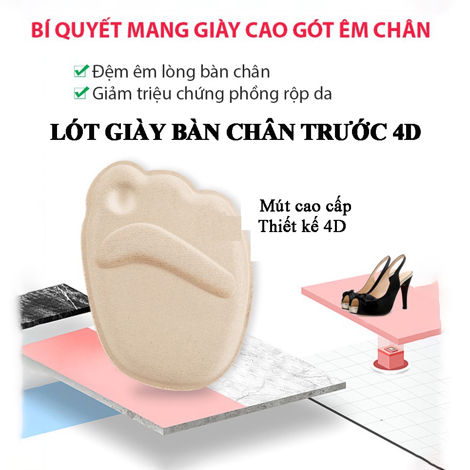 2 Miếng lót mũi giày 4D, chống rộng, thốn, đau chân, trầy chân, bảo vệ ngón chân - hickies lacing system