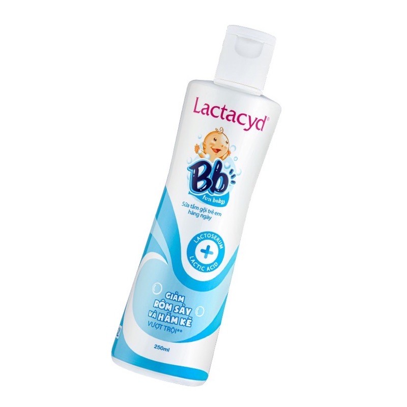 Sữa tắm gội cho bé Lactacyd BB (Lactacid bb giảm rôm sảy, hăm kẽ)