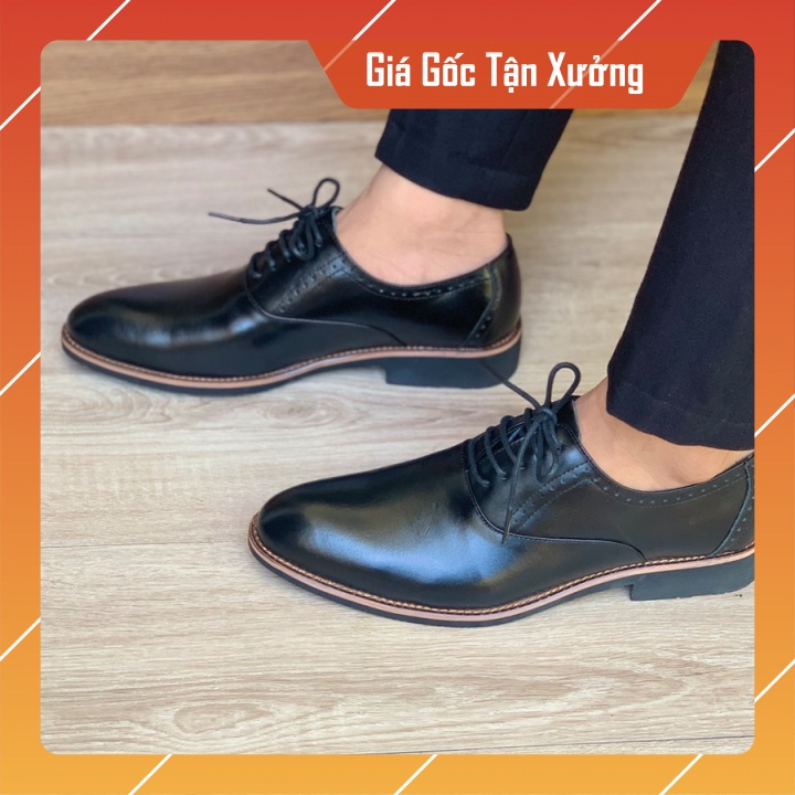 Giầy Oxfords cao cấp, giày tây nam, đế cao su khâu vùng quanh mặt đế