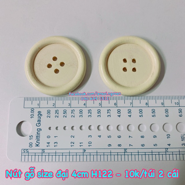 Combo 2 cái nút gỗ size lớn 4cm