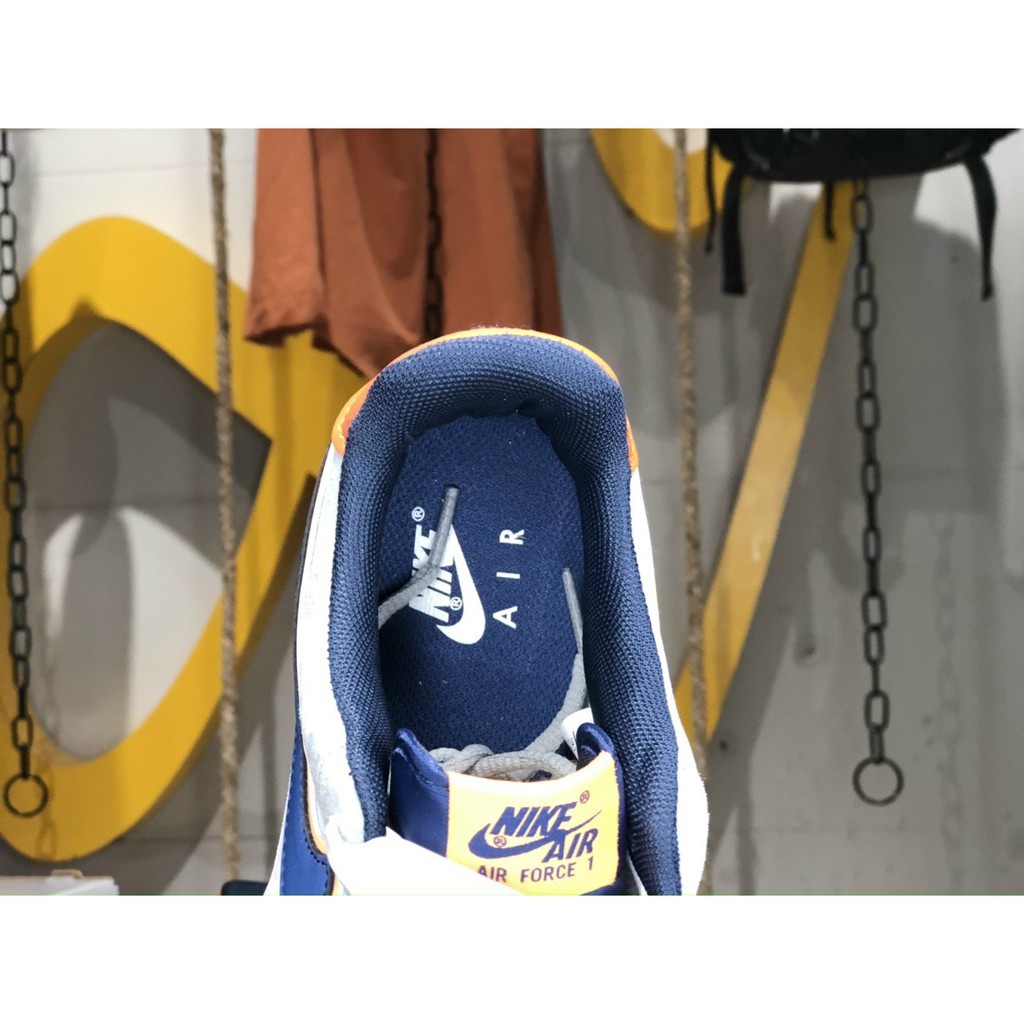 Giày thể thao AF1 xám gót cam, móc xanh bản cao cấp. | BigBuy360 - bigbuy360.vn