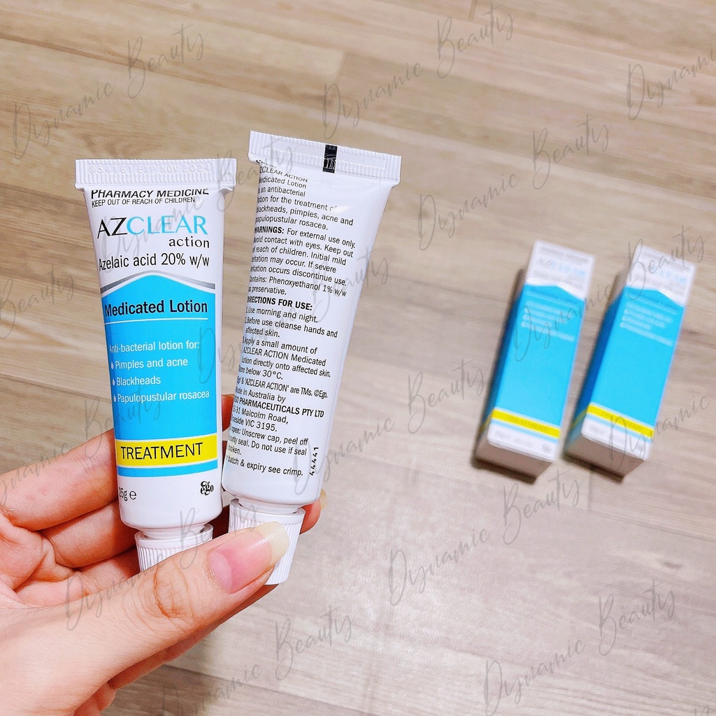 Kem bôi đa năng Azclear action 20% azelaic acid medicated lotion giảm mụn, mờ thâm 25g
