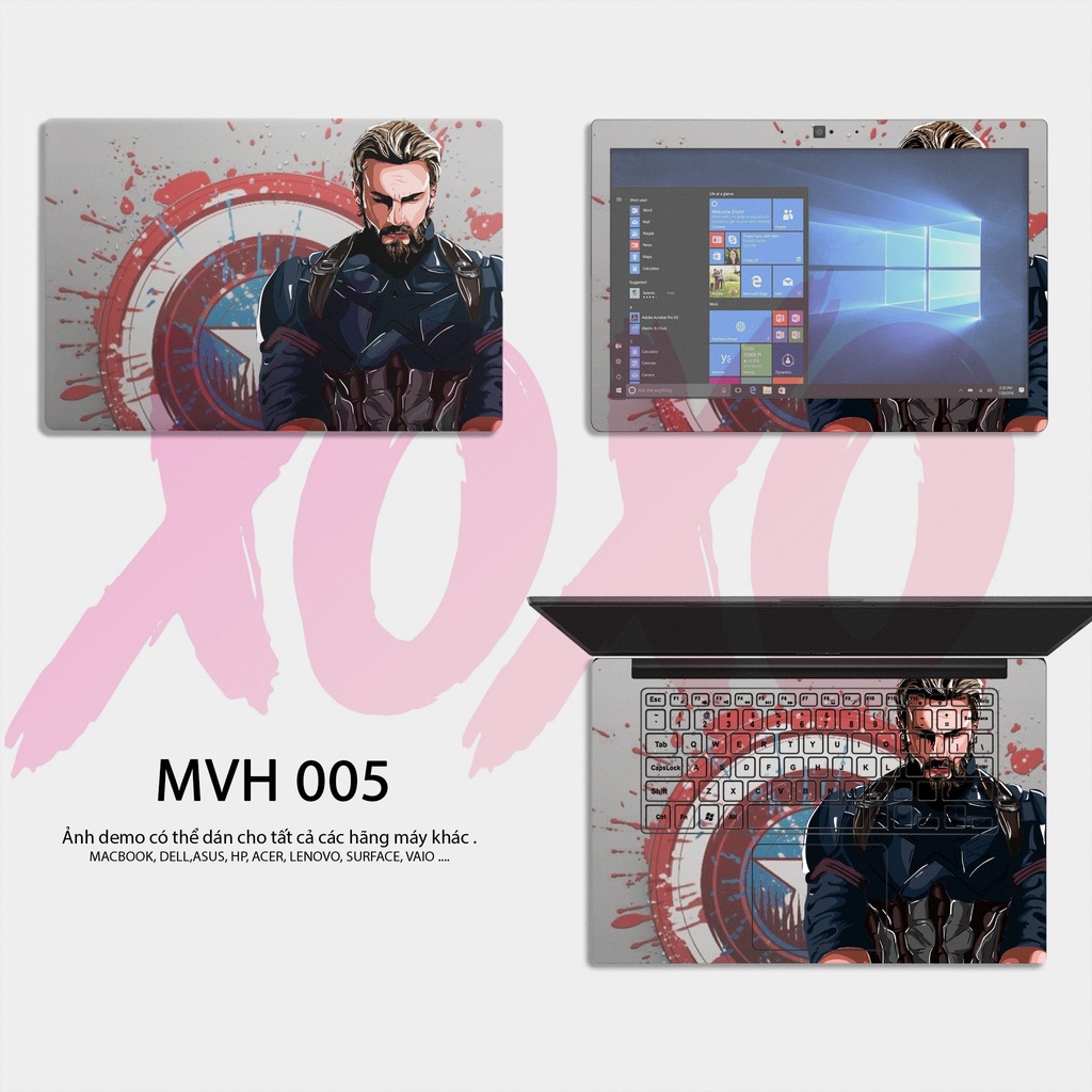 Decal Dán Laptop - Mẫu CAPTAIN AMERICA / Có decal dán cho tất cả các hãng máy tính