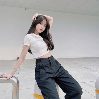 Quần baggy xếp ly phối khoen ❤