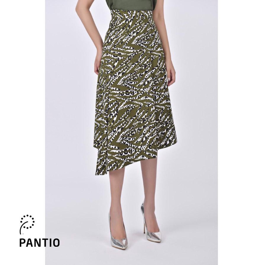 FJD3873 - Chân váy dài tà chéo vải lụa hoạ tiết - PANTIO
