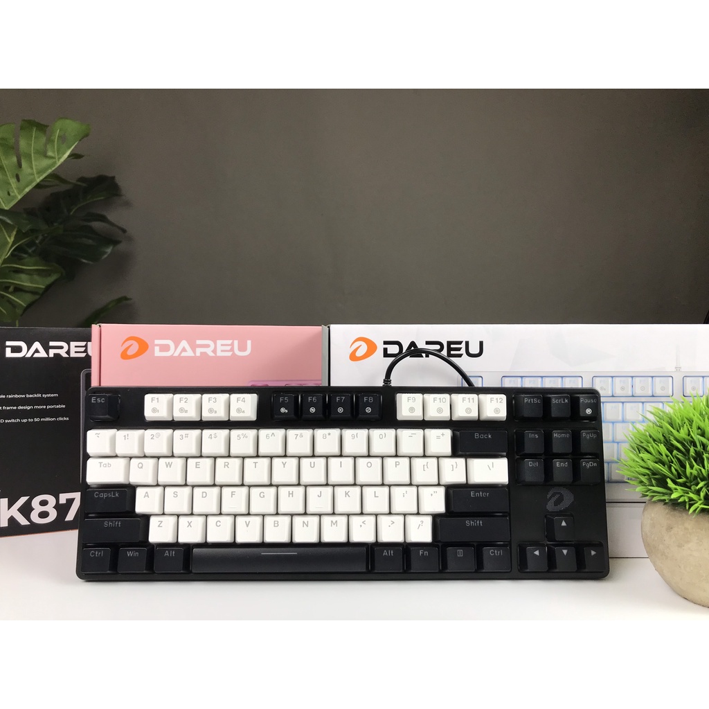 Bàn phím cơ red switch brown switch blue switch led đổi màu 87 phím Dareu ek87 có dây bảo hành chính hãng 24 tháng