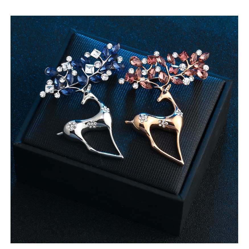 Cài áo thời trang hươu đính đá Vintage dễ thương