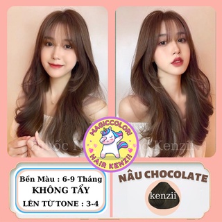 Thuốc Nhuộm Tóc Nâu CHOCOLATE SOCOLA  Tặng Oxy Trợ Nhuộm Găng Tay Mũ Chùm Kenzii Lên Từ Tone 3 - 4