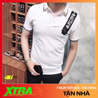 Áo thun nam trắng, có cổ, chất cotton mát cao cấp MFY215