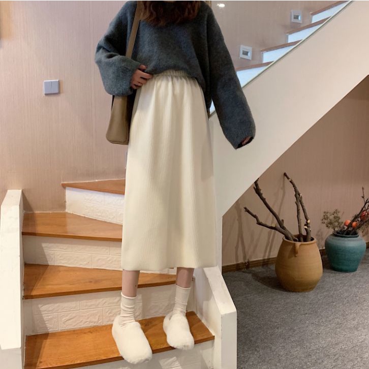 Đầm Dài Trung Bình Thời Trang Mùa Đông Đơn Giản