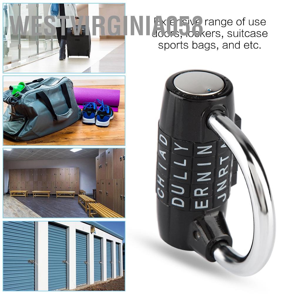 Westvirginia058 5 chữ số quay Mã kết hợp Ổ khóa Vali du lịch Phòng tập thể dục Khóa bảo mật khẩu