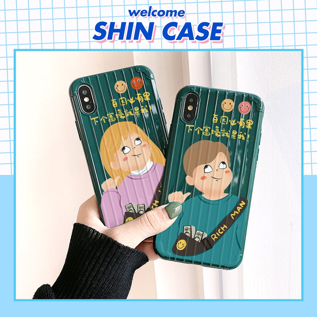 Ốp lưng iphone Rich Couple sọc 3D chống va đập 5/5s/6/6plus/6s/6splus/7/7plus/8/8plus/x/xs/11/12/pro/max/plus/promax