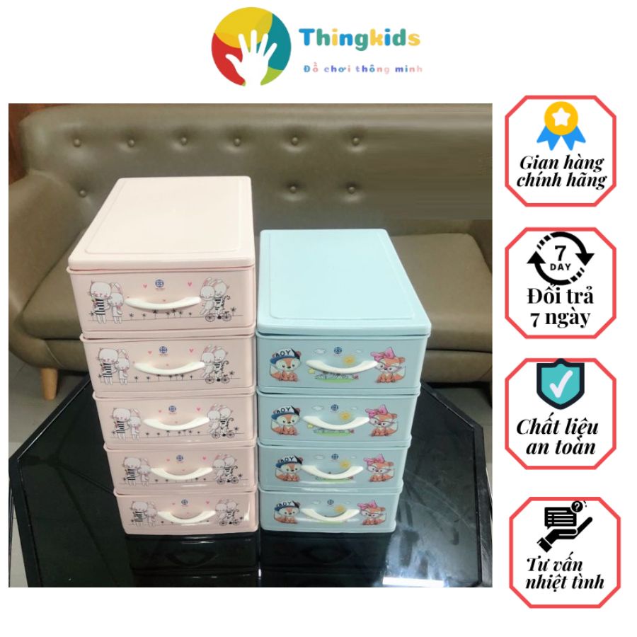 Tủ nhựa mini để bàn đầu giường đựng mỹ phẩm đồ dùng nhỏ tiện lợi - Thingkids