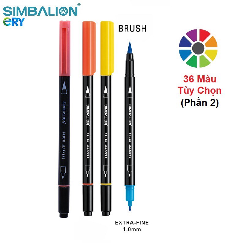 [P2] Brush Marker - Bút lông hai đầu cao cấp Simbalion, sản phẩm chất lượng cao và được kiểm tra kỹ trước khi giao hàng