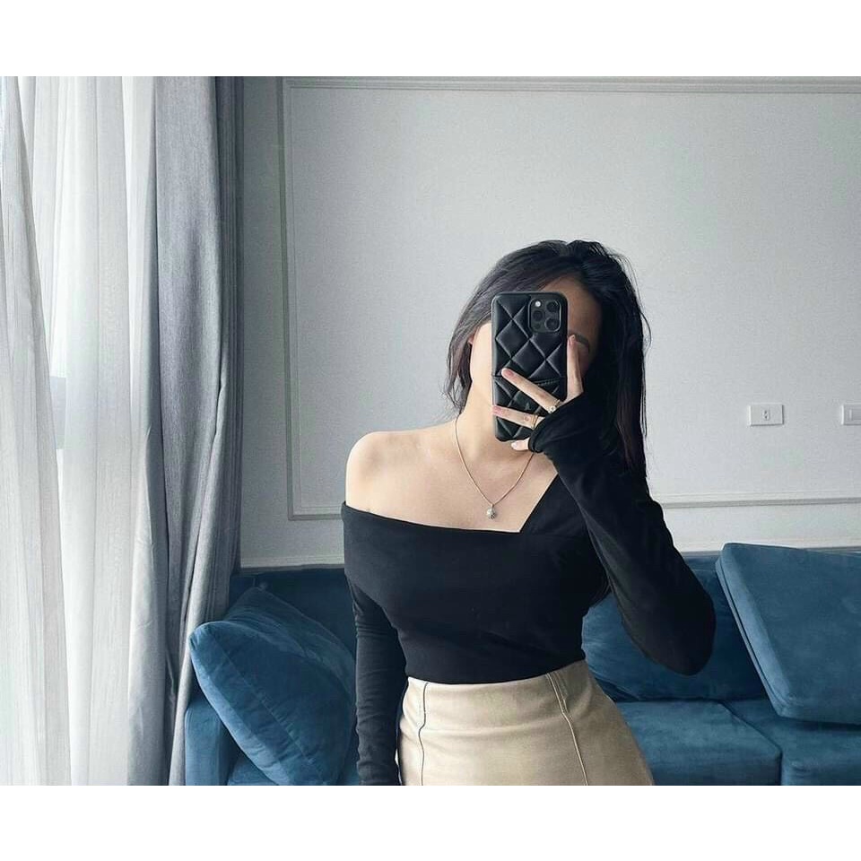 áo thun kiểu bẹt vai rút 1 bên GB19071