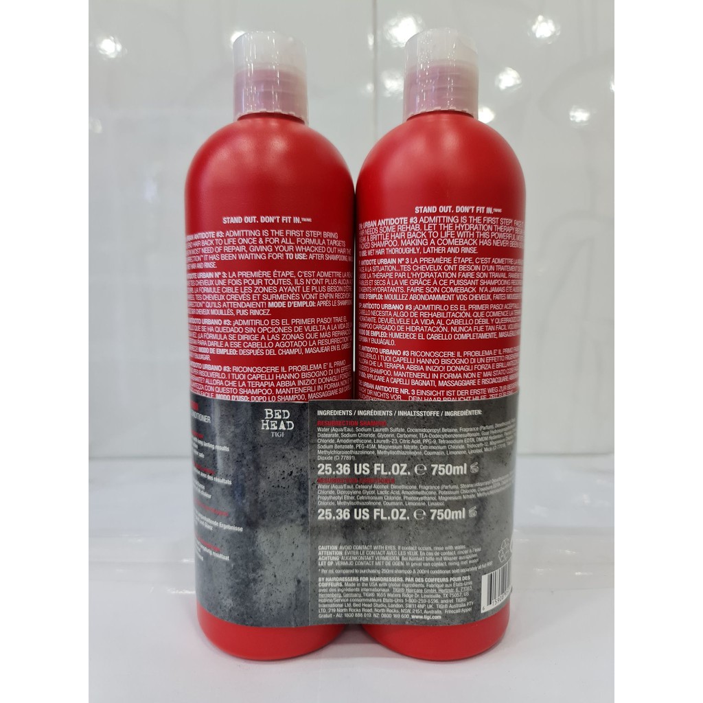 Bộ Dầu Gội Dầu Xả Tigi Bed Head Rehab For Hair 750ml