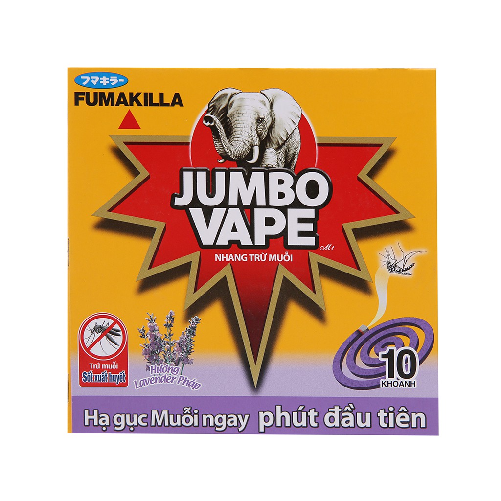 Nhang diệt trừ muỗi jumbo vape ít khói hộp10 Khoanh