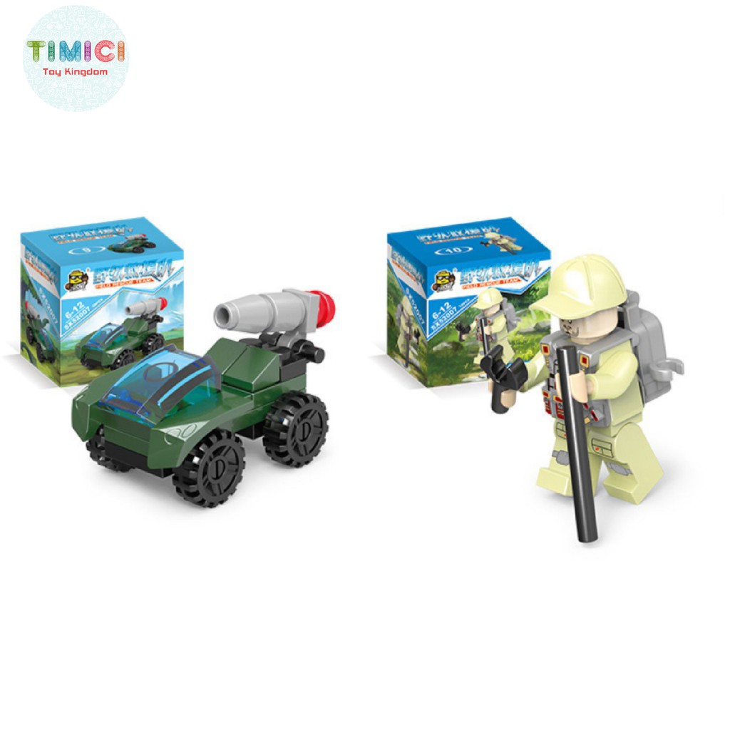[LG045] Đồ chơi lego shopee xếp hình xe khám phá địa hình, khủng long mini cho bé giá rẻ