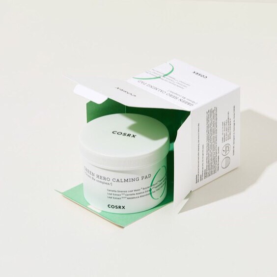 Bông Tẩy Tế Bào Chết Hoá Học Dưỡng Ẩm Và Dịu Da Cho Da nhạy Cảm COSRX One Step Green Hero Calming Pad 70 miếng