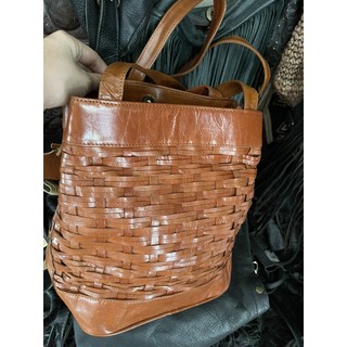 Túi du lịch da đan bằng da thật 100% size 28x27