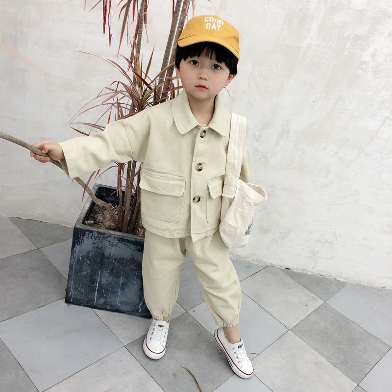 BỘ Kaki Dài Tay Cho Bé Trai Và Bé Gái 8 -28Kg DOLY STORE
