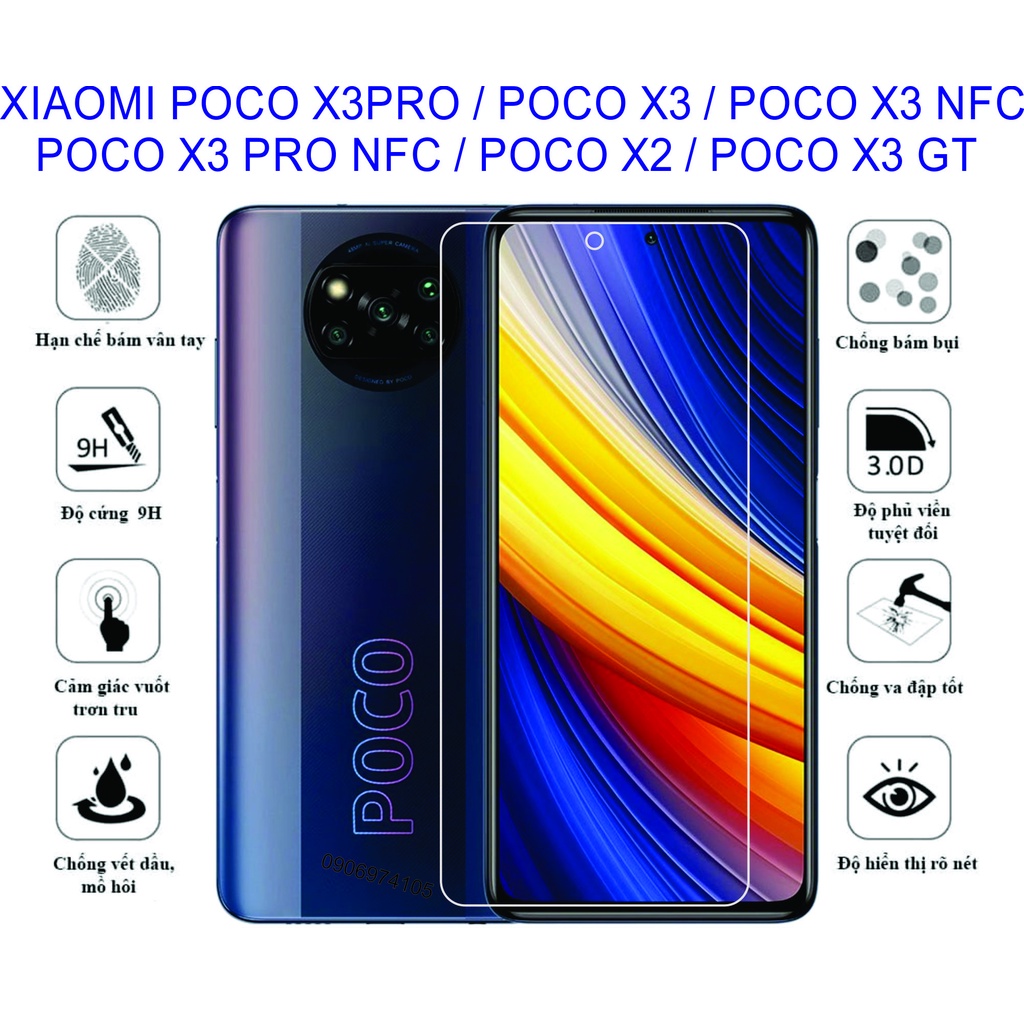 Cường lực dẻo 9h+  XIAOMI POCO X3 PRO / POCO X3 / POCO X3 NFC / POCO X2 / POCO X3 GT / POCO X3 PRO N
