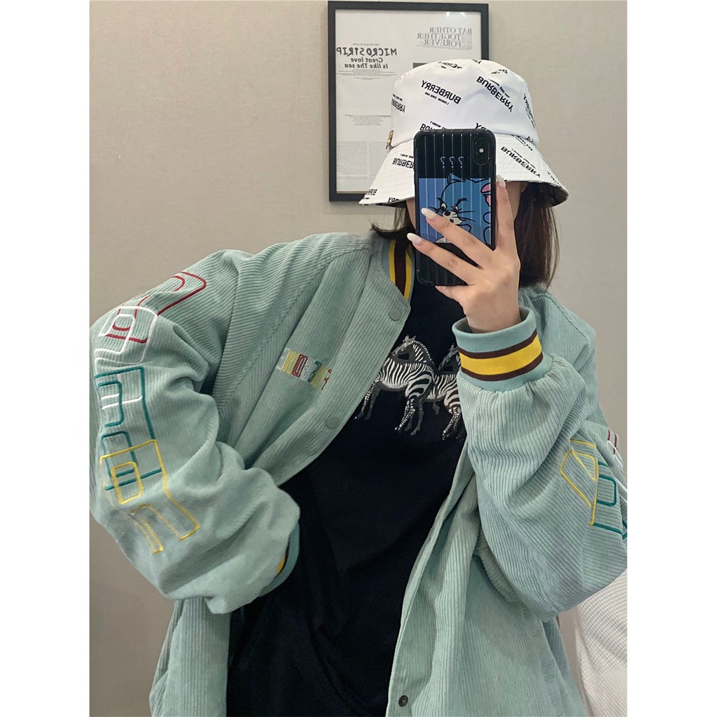 BOMBER NHUNG TĂM ULZZANG - JACKET BOMBER UNISEX NAM NỮ - ÁO KHOÁC BOMBER THÊU CHỮ