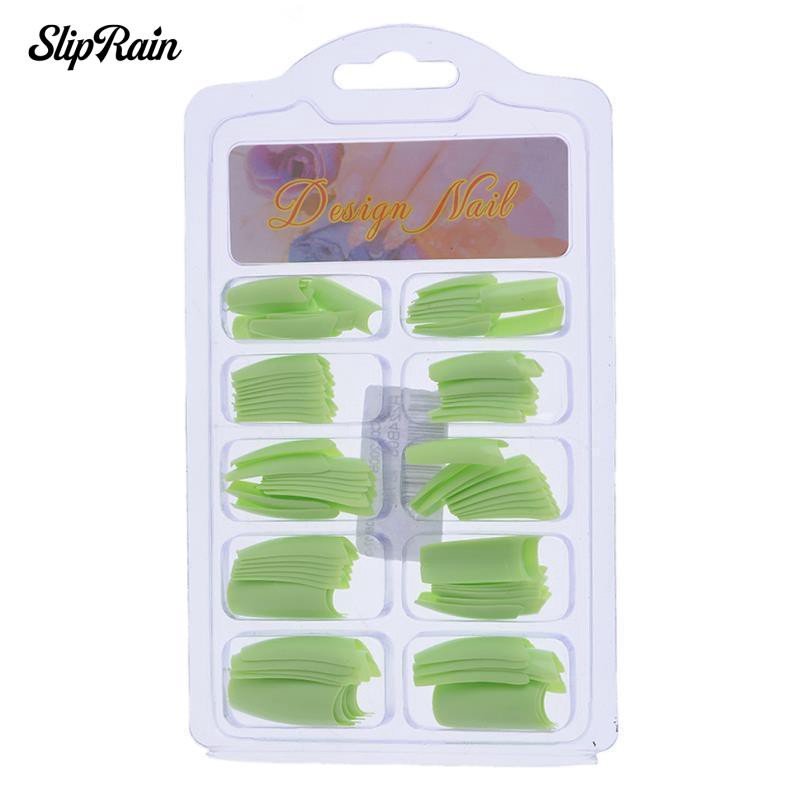 Set 100 Móng Tay Giả Kiểu Pháp Bằng Acrylic