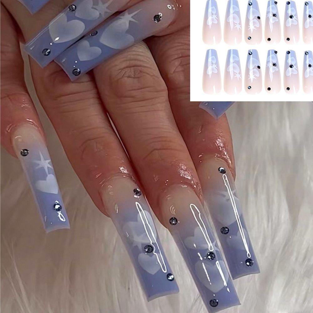 NIUYOU Bộ 24 Móng Tay Giả Che Phủ Toàn Diện Tháo Rời Được