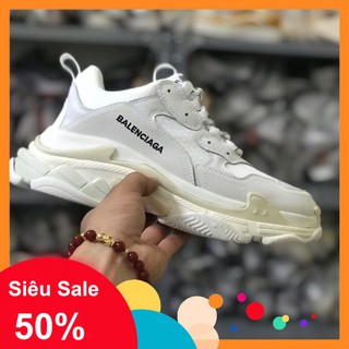 [Ảnh thật + sẵn kho fullbox] Giầy thể thao sneaker balen trip S trắng nam nữ