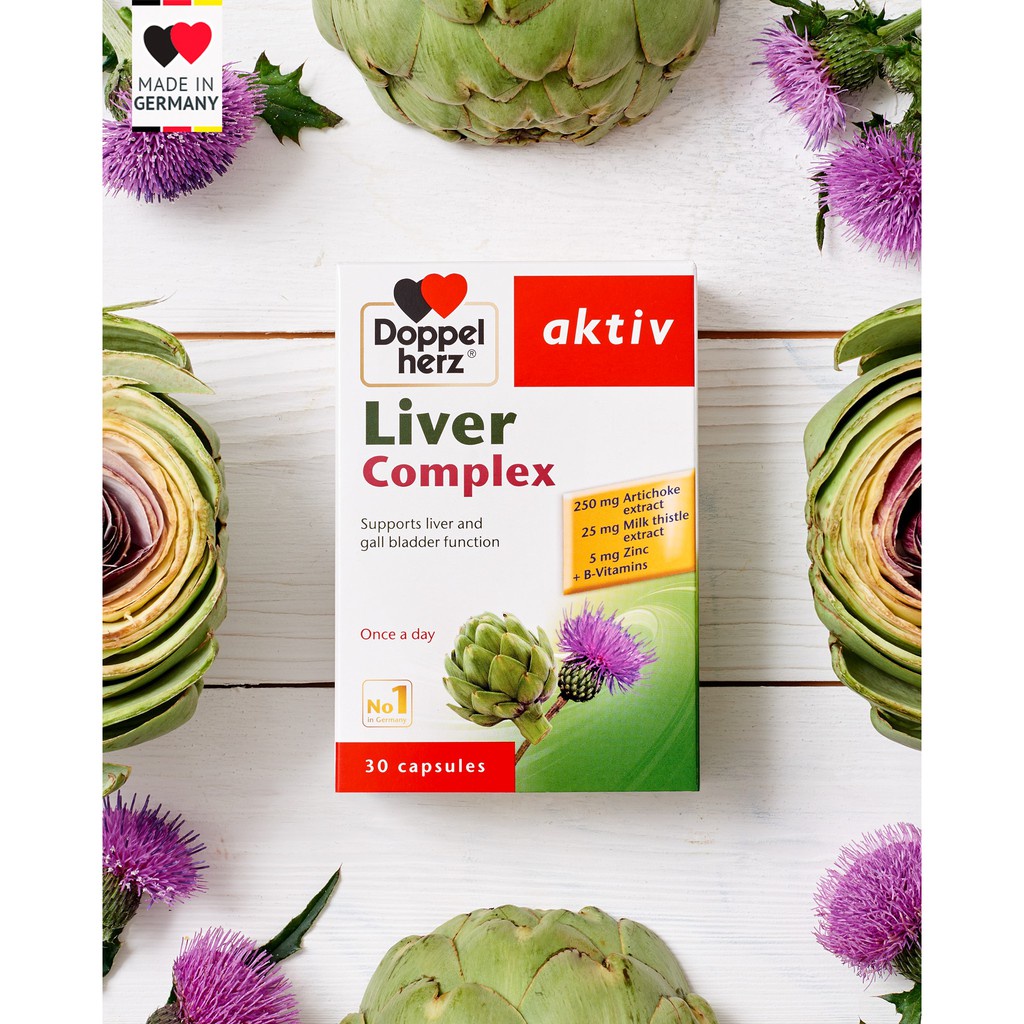 Viên Uống Giải Độc Gan, Hạ Men Gan Doppelherz Aktiv Liver Complex (Hộp 30 Viên)