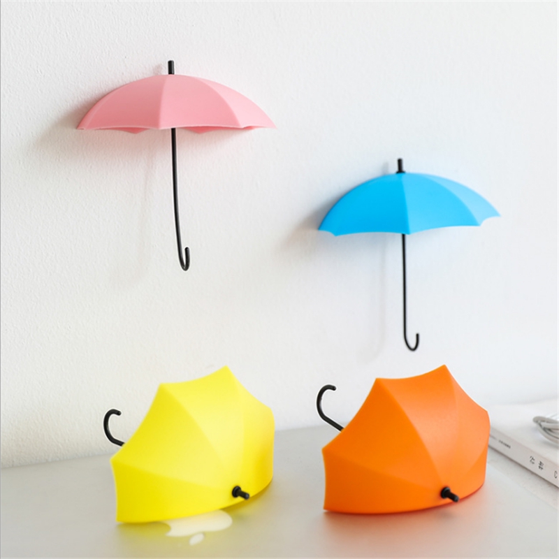 Bộ 3 Móc Treo Đồ Hình Cây Dù Nhiều Màu Giá Đỡ