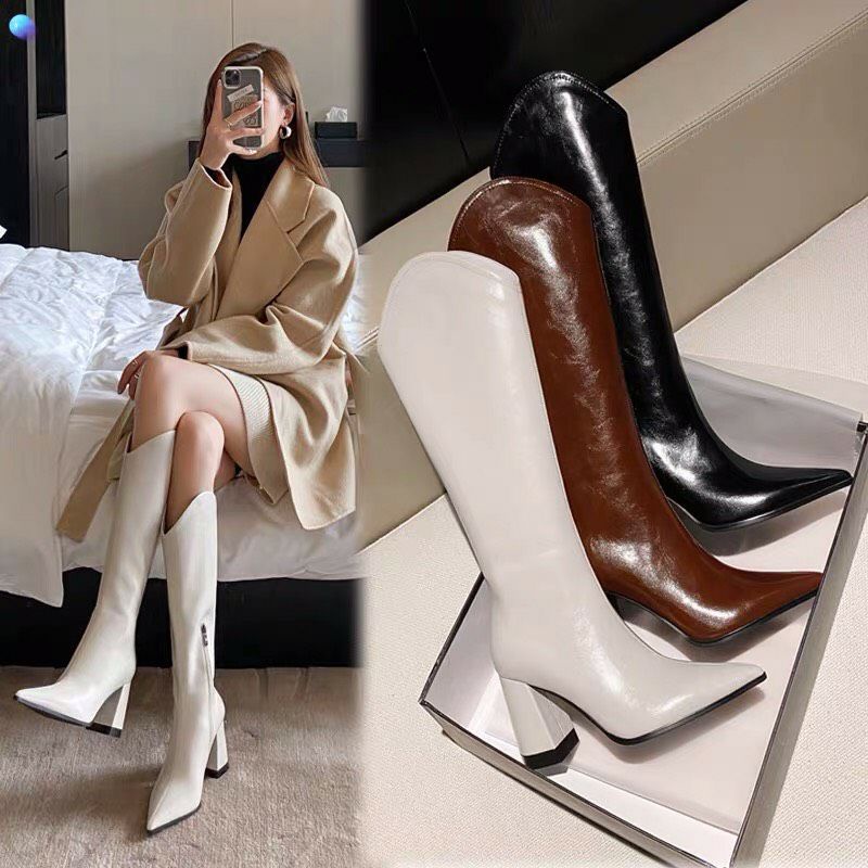 Ảnh Thật BOOT ĐÙI CAO GÓT ULZZANG HOT HIT THỜI TRANG LOẠI 1