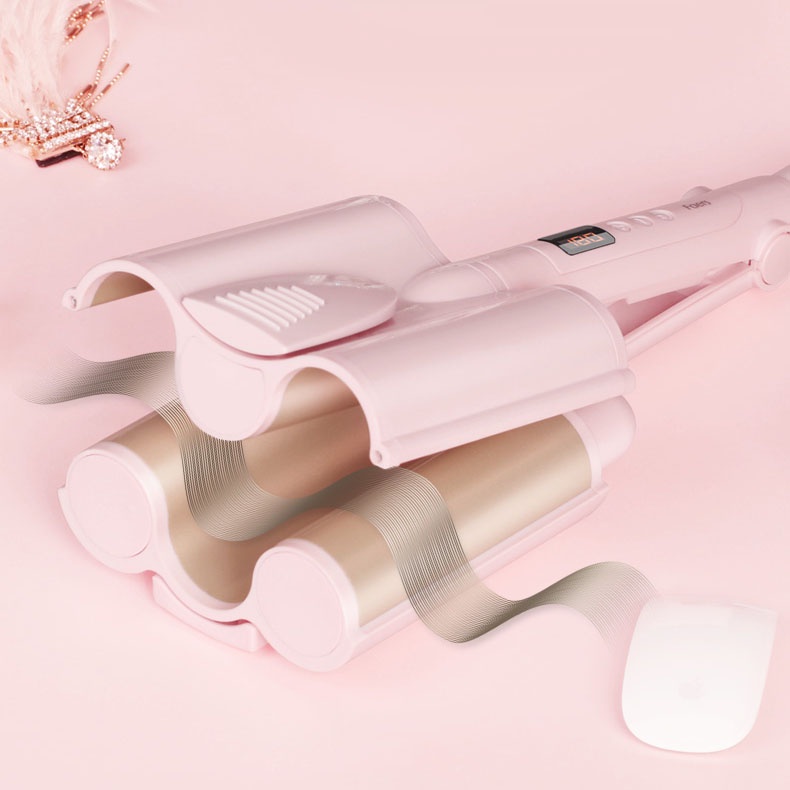 Máy làm tóc uốn xoăn sóng nước size 32mm  màn LCD hiện nhiệt tùy chỉnh công nghệ gốm sứ bảo vệ tóc AKIO Mart