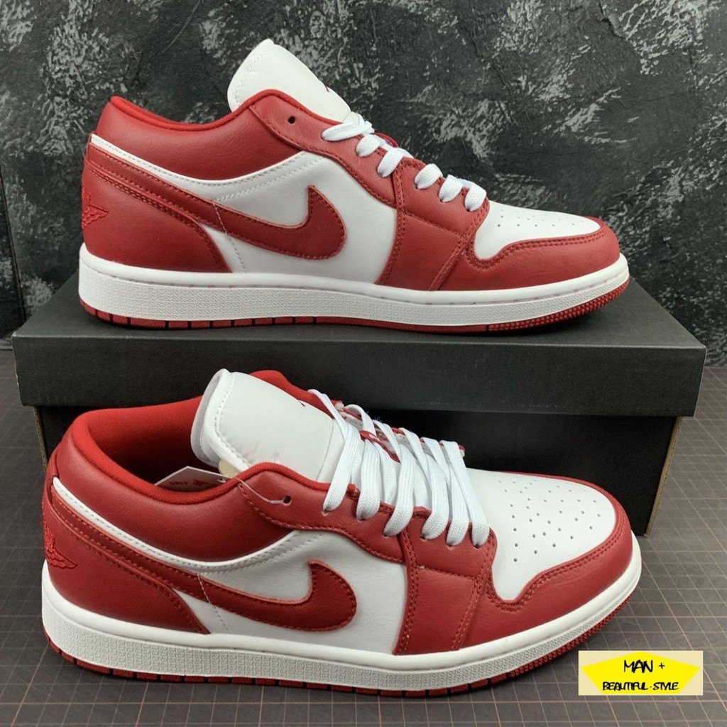 ( SALE CỰC SỐC ) Giày thể thao sneaker AIR Jordan 1 Low Gym Red White dành cho nam nữ, JD 1 cổ thấp "": '