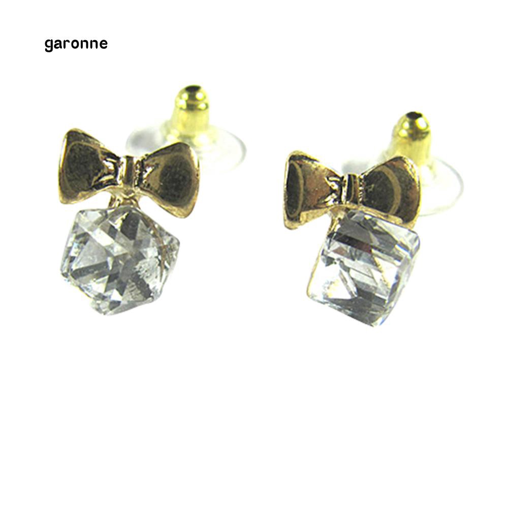 Khuyên tai nơ đính đá phong cách trẻ trung thanh lịch dành cho nữ